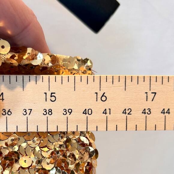 Vintage Sequin Bling Glam Mock Neck Sleeveless Top Small Medium - Picture 5 of 6